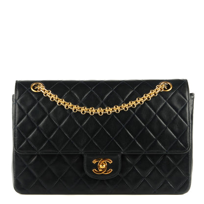 Chanel Lambskin Quilted Medium Double Flap Bijoux Chain Navy 1 of 10