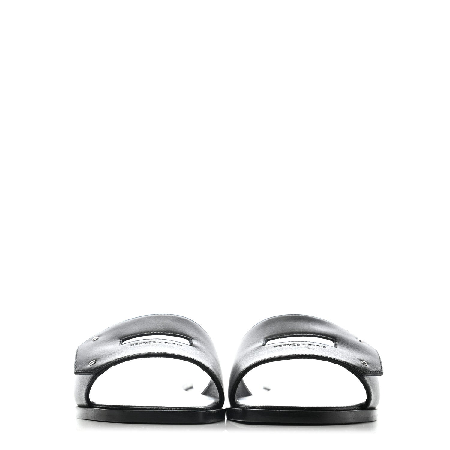 Hermes Calfskin View Sandals 36.5 Black 2 of 6