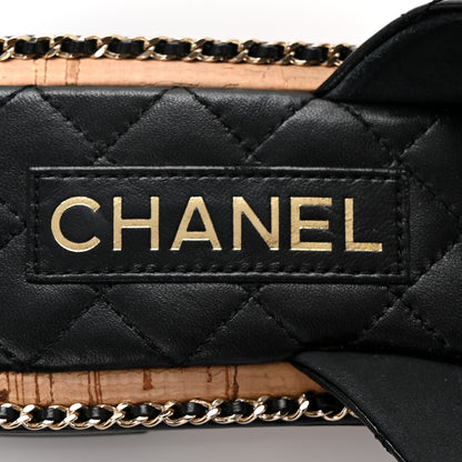 Chanel Lambskin Quilted Chain CC Sandals 39 Black 7 of 9