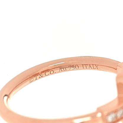 Tiffany 18K Rose Gold Diamond Mother of Pearl T Wire Ring 51 5.75 5 of 5