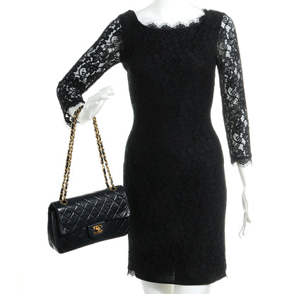 Chanel Lambskin Quilted Small Double Flap Black 2 of 9