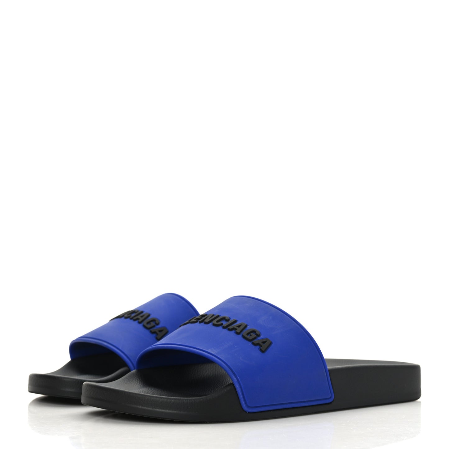 PVC Logo Mens Pool Slide Sandals 39 Blue Black