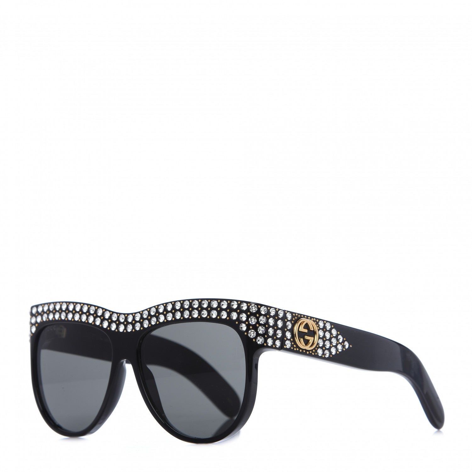 Gucci Acetate Crystal Sunglasses GG0147S Black 1 of 8