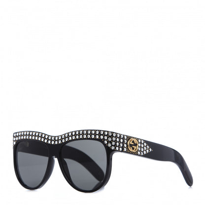 Gucci Acetate Crystal Sunglasses GG0147S Black 1 of 8