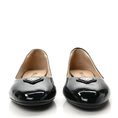 Prada Patent Triangle Ballerina Flats 39.5 Black 37 Black 3 of 9