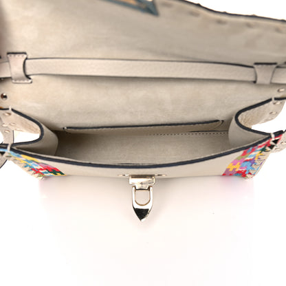 Valentino Garavani Pebbled Calfskin Embroidered Medium Rockstud Flip Lock Crossbody Bag Ivory 4 of 10
