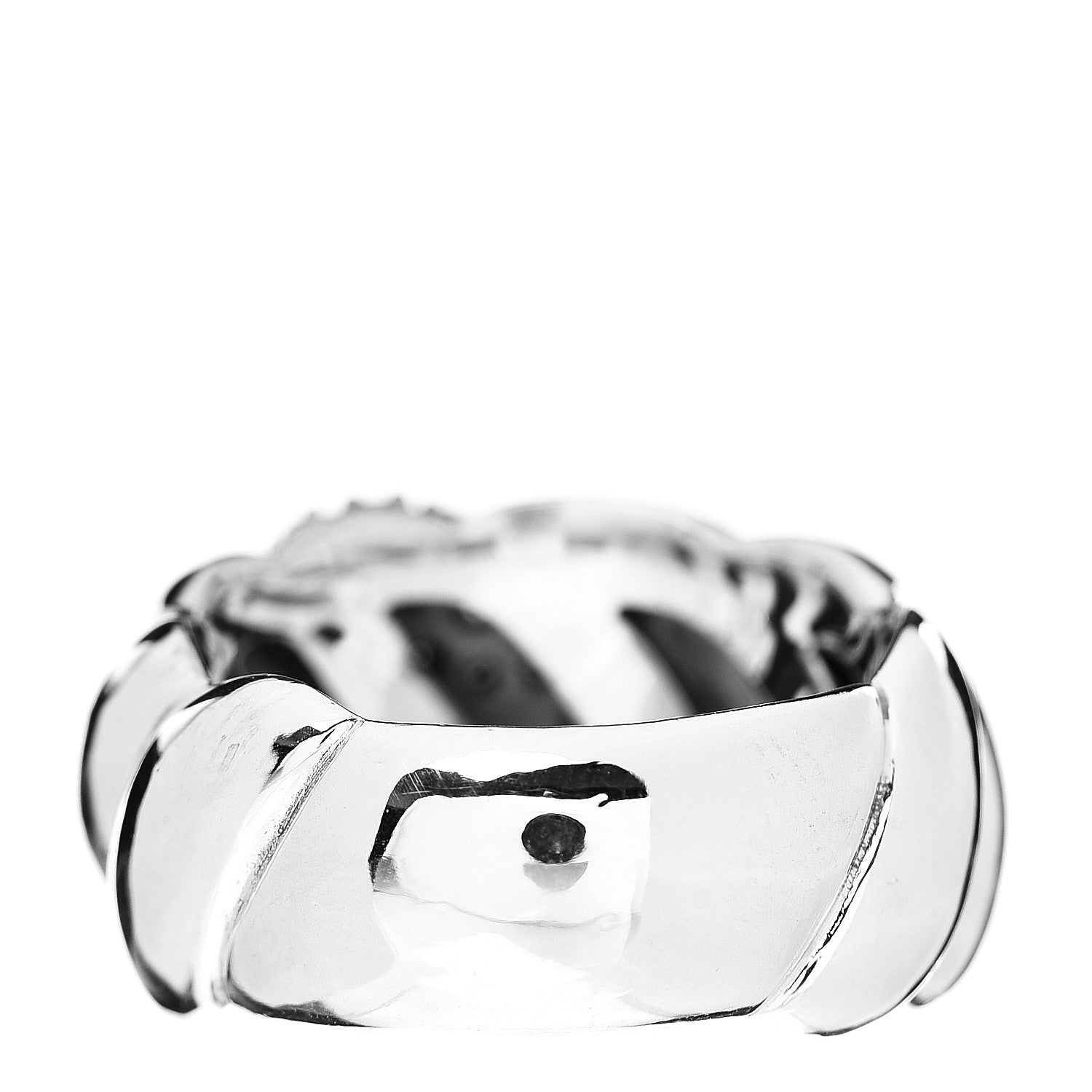 David Yurman Sterling Silver Diamond Sculpted Cable Ring 51 5.75 3 of 4