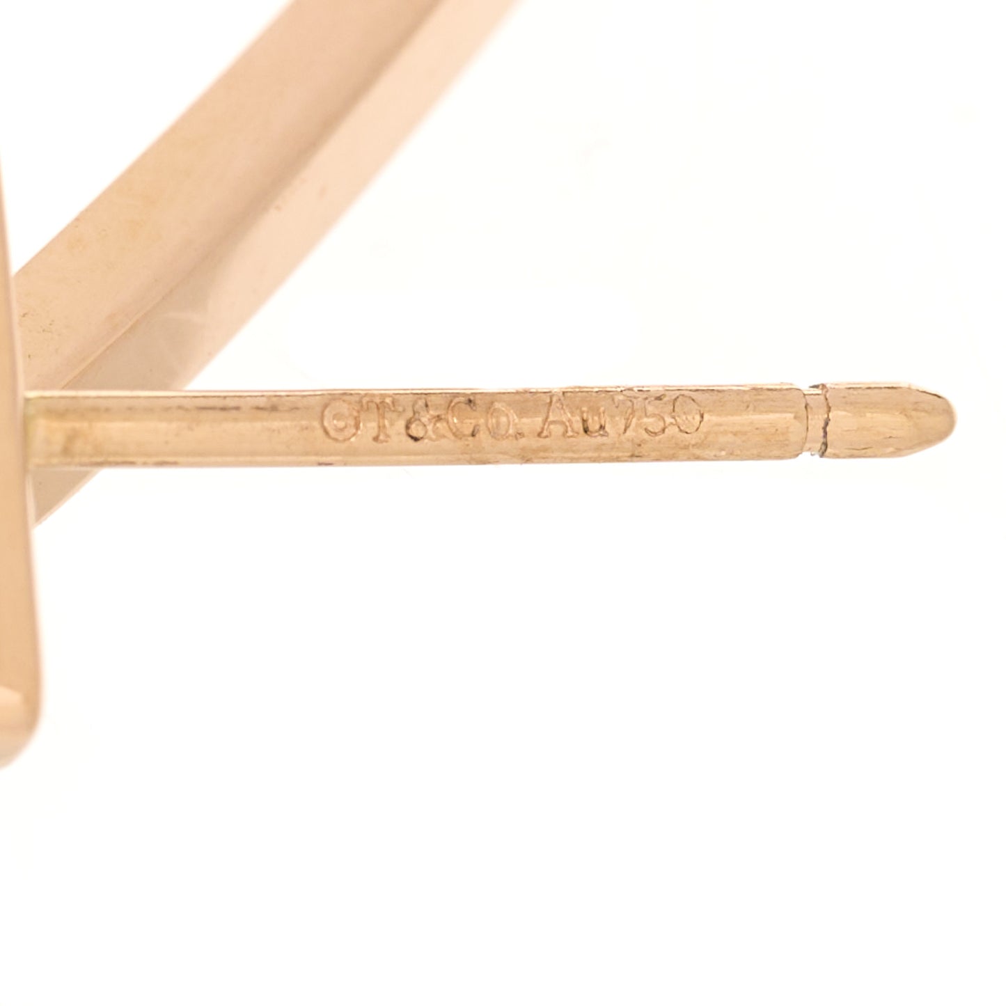 18K Rose Gold T Bar Earrings