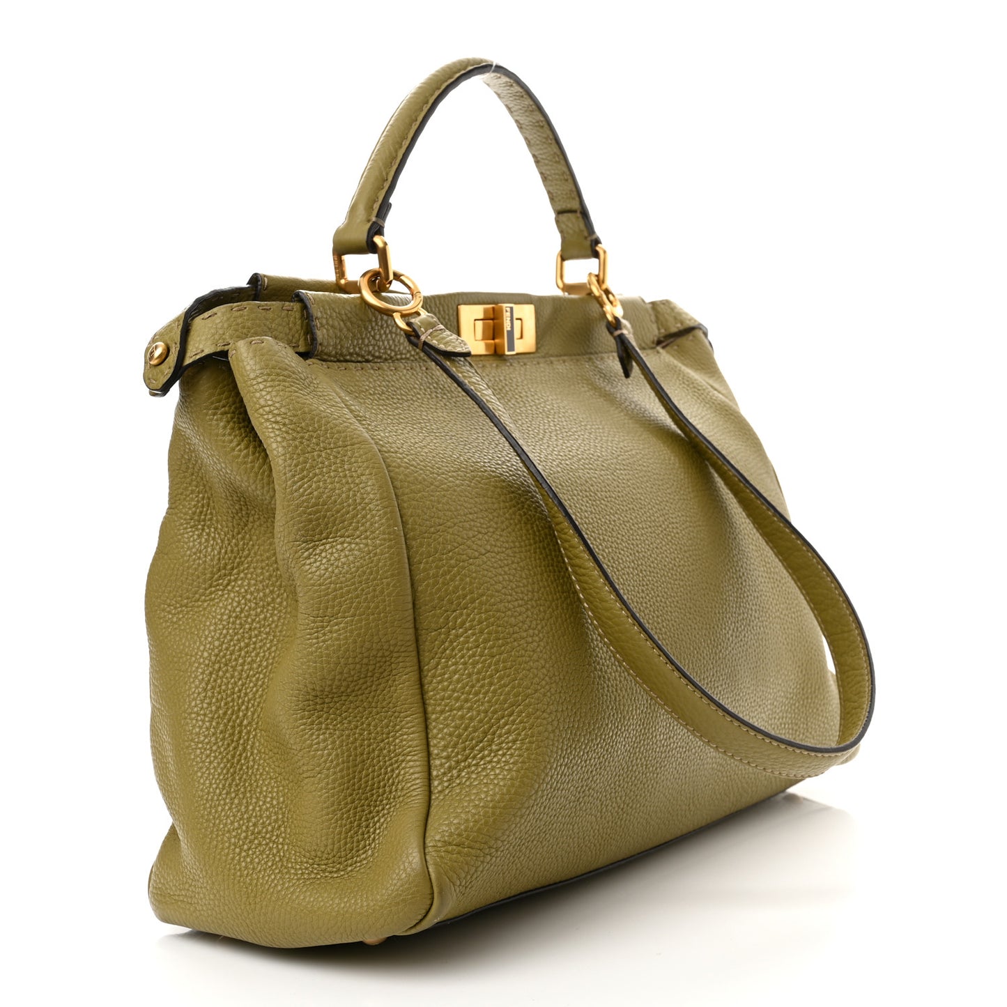 Cuoio Romano Selleria Large Peekaboo Iconic Satchel Muschio Moro