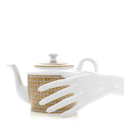 Hermes Porcelain 24 Gold Mosaique Teapot 2 of 8
