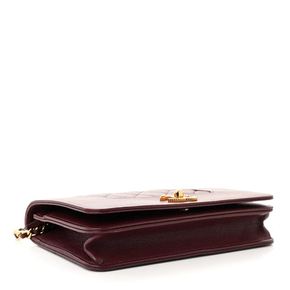 Chanel Sheepskin Quilted Mademoiselle Vintage Wallet On Chain WOC Burgundy 4 of 13