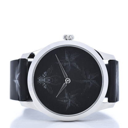 Gucci Stainless Steel Calfskin 38mm G-Timeless Bee Star Hologram Quartz Watch Black 3 of 8
