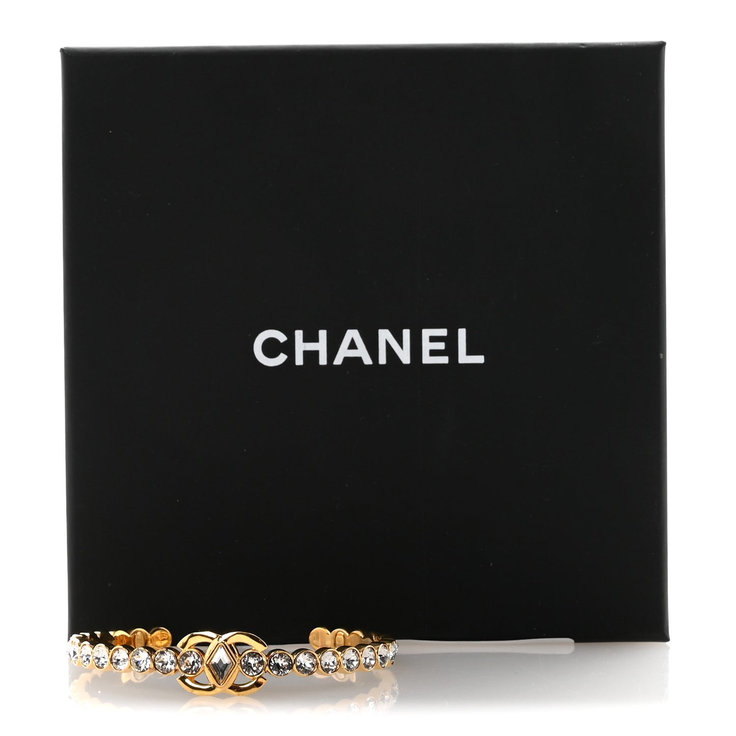 Crystal CC Cuff Bracelet M Gold