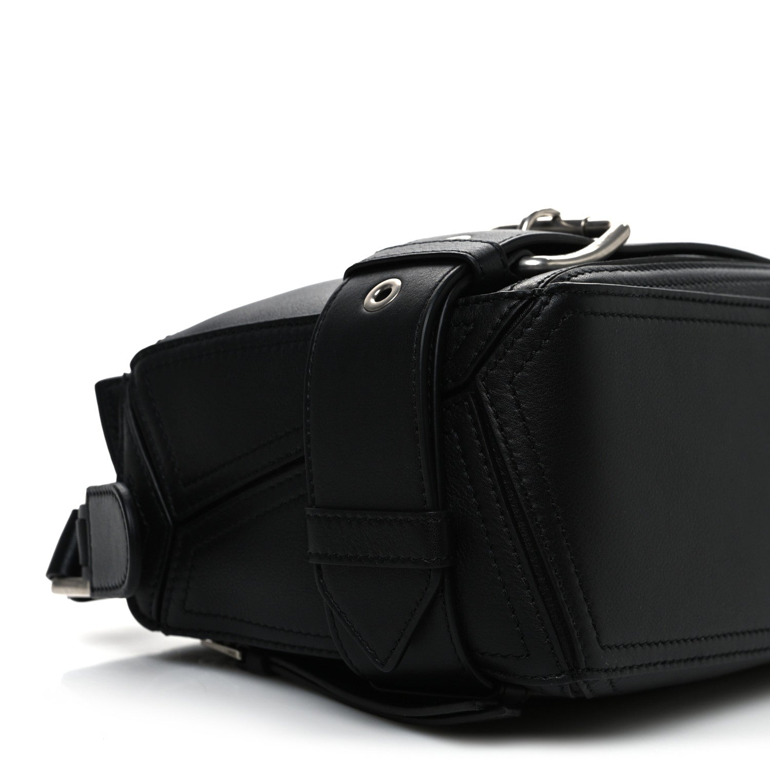 Loewe Shiny Calfskin Small Puzzle Biker Bag Black 8 of 9