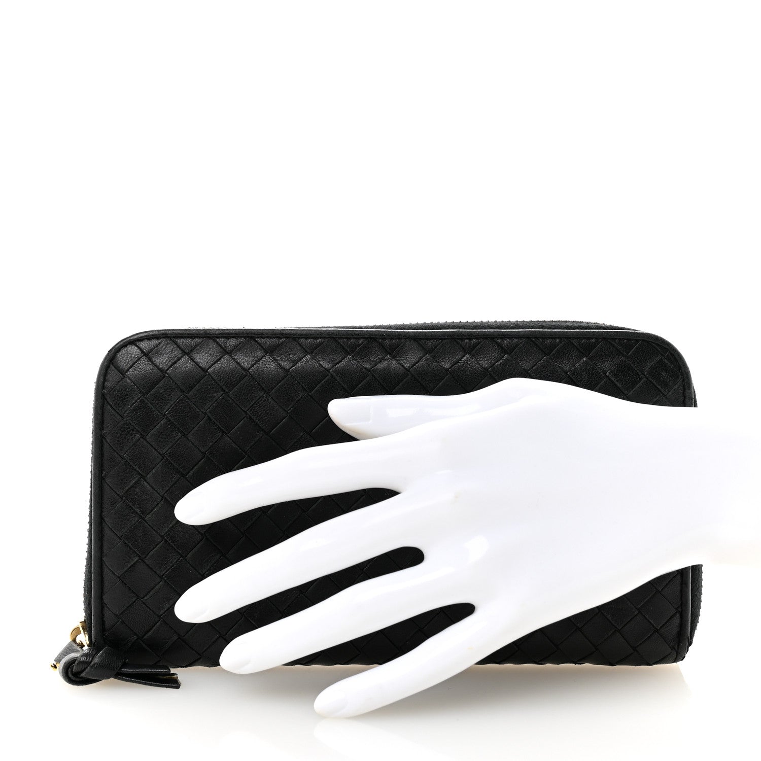 Bottega Veneta Nappa Intrecciato Zip Around Wallet Black 1757771