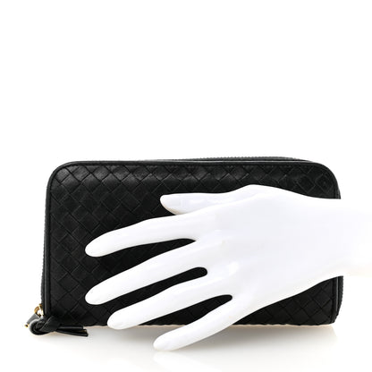 Bottega Veneta Nappa Intrecciato Zip Around Wallet Black 2 of 10
