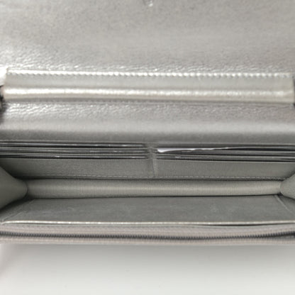 Chanel Metallic Lambskin Timeless Wallet on Chain WOC Silver 4 of 6