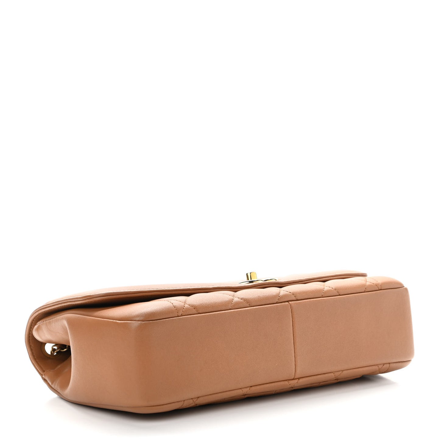 Lambskin Quilted Small Single Flap Beige