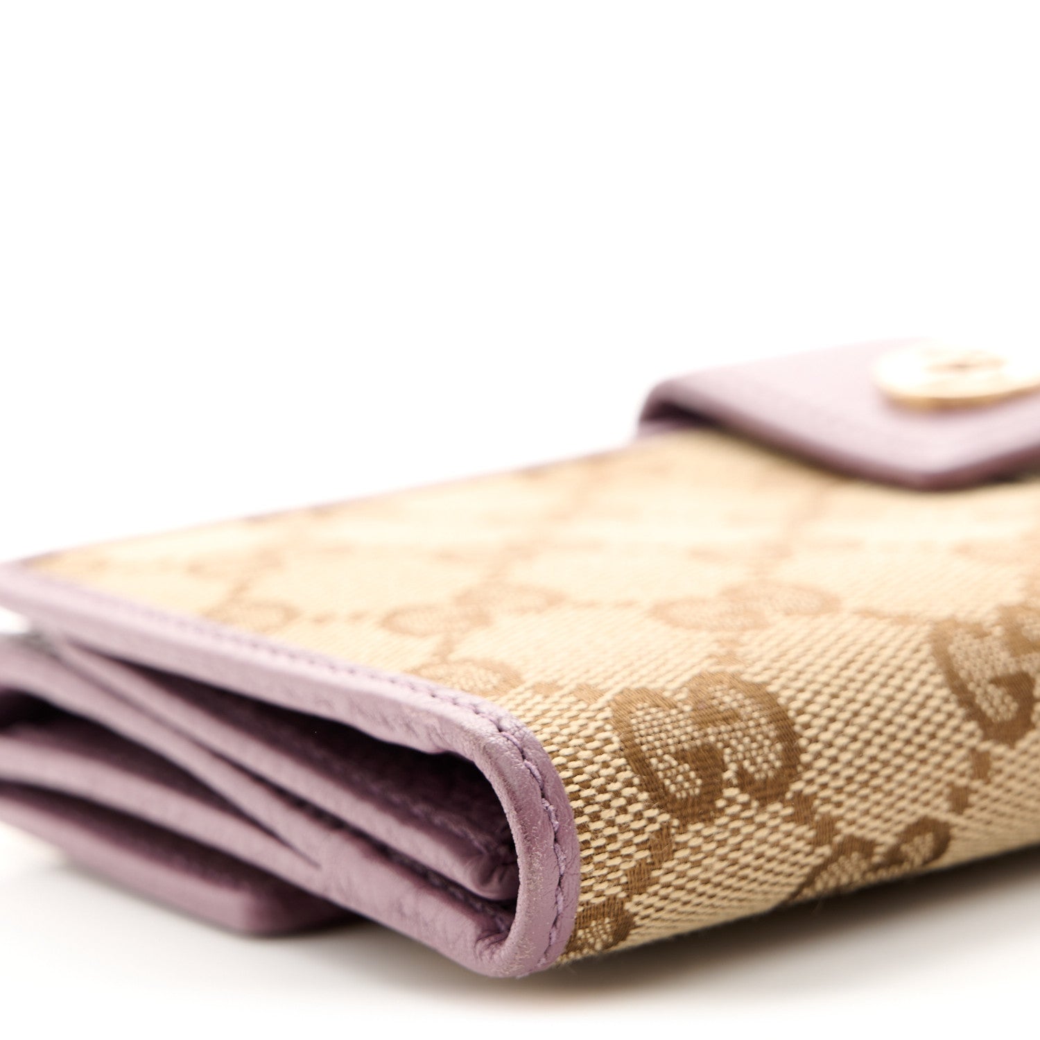 Gucci Monogram Cellarius Calfskin Miss GG Continental Wallet Beige Ebony Lilac 8 of 9