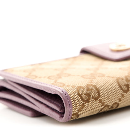 Gucci Monogram Cellarius Calfskin Miss GG Continental Wallet Beige Ebony Lilac 8 of 9