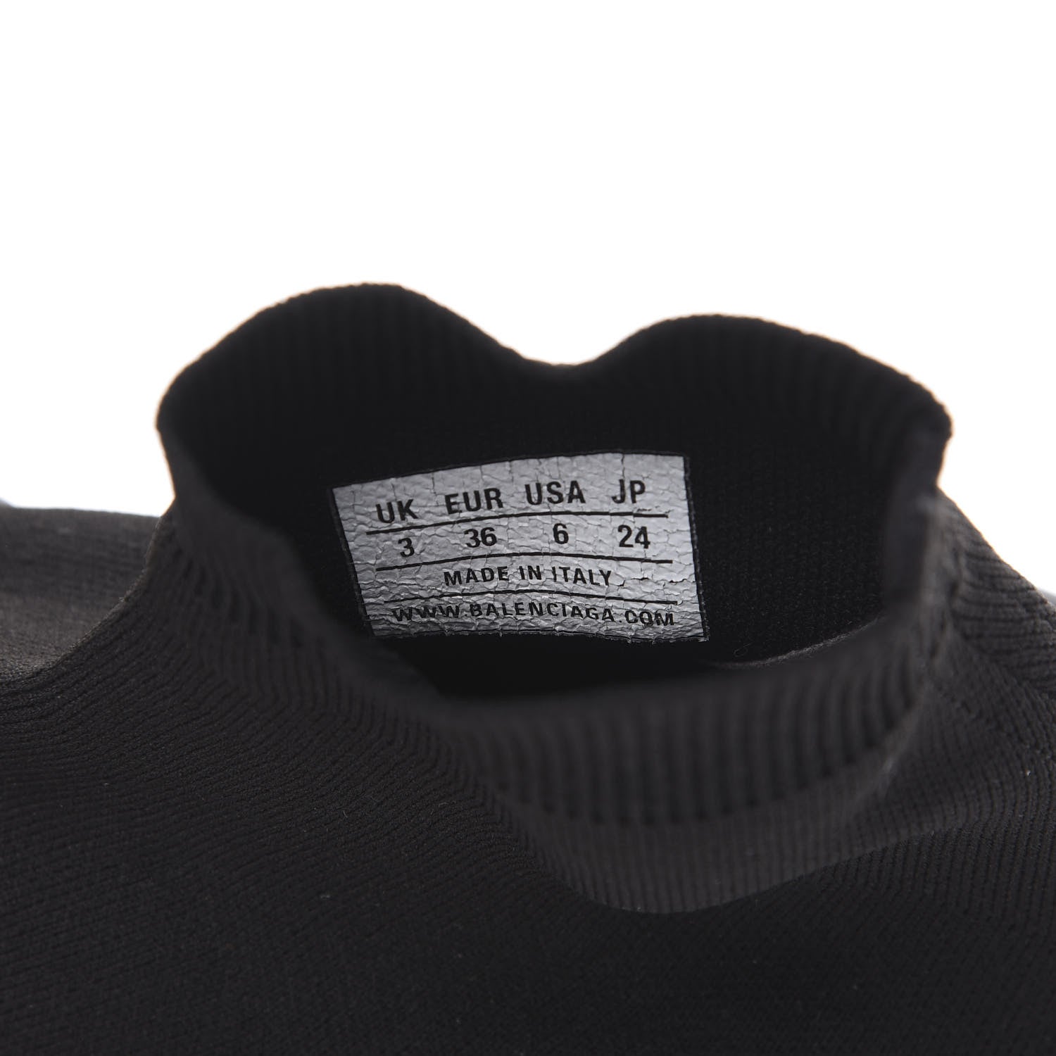 Balenciaga Neoprene Knit Womens Speed Sneakers 36 Black 7 of 7