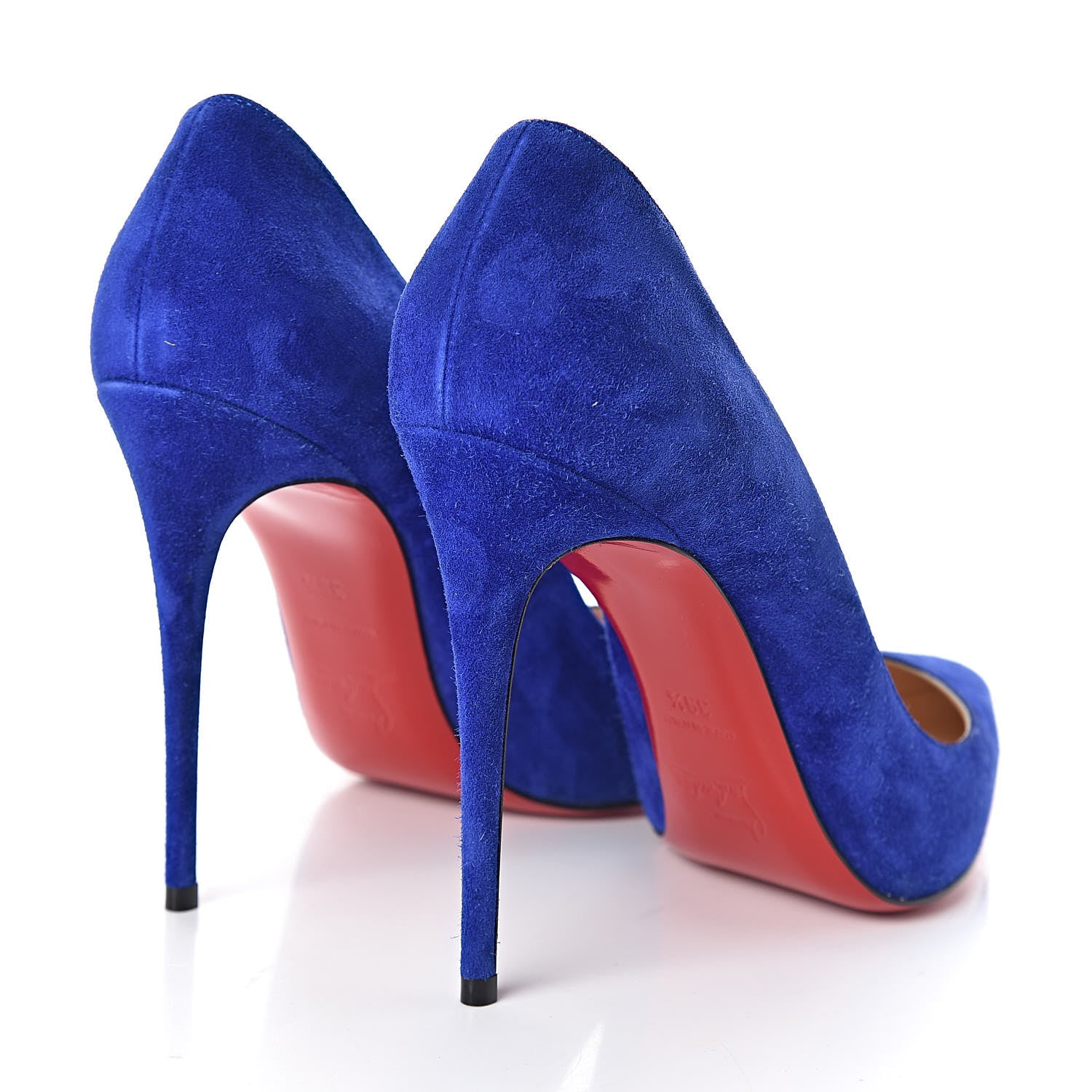 Christian Louboutin Veau Velours Pigalle Follies 100 Pumps 39.5 Metal Blue 4 of 8