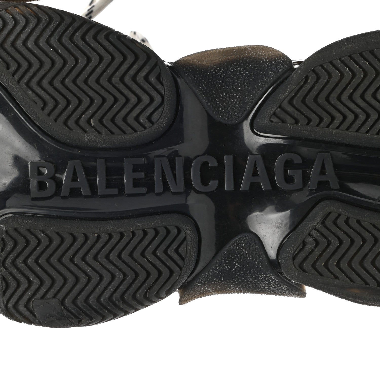 Balenciaga Fabric Mesh Clear Sole Womens Triple S Sneakers 38 Black 6 of 10