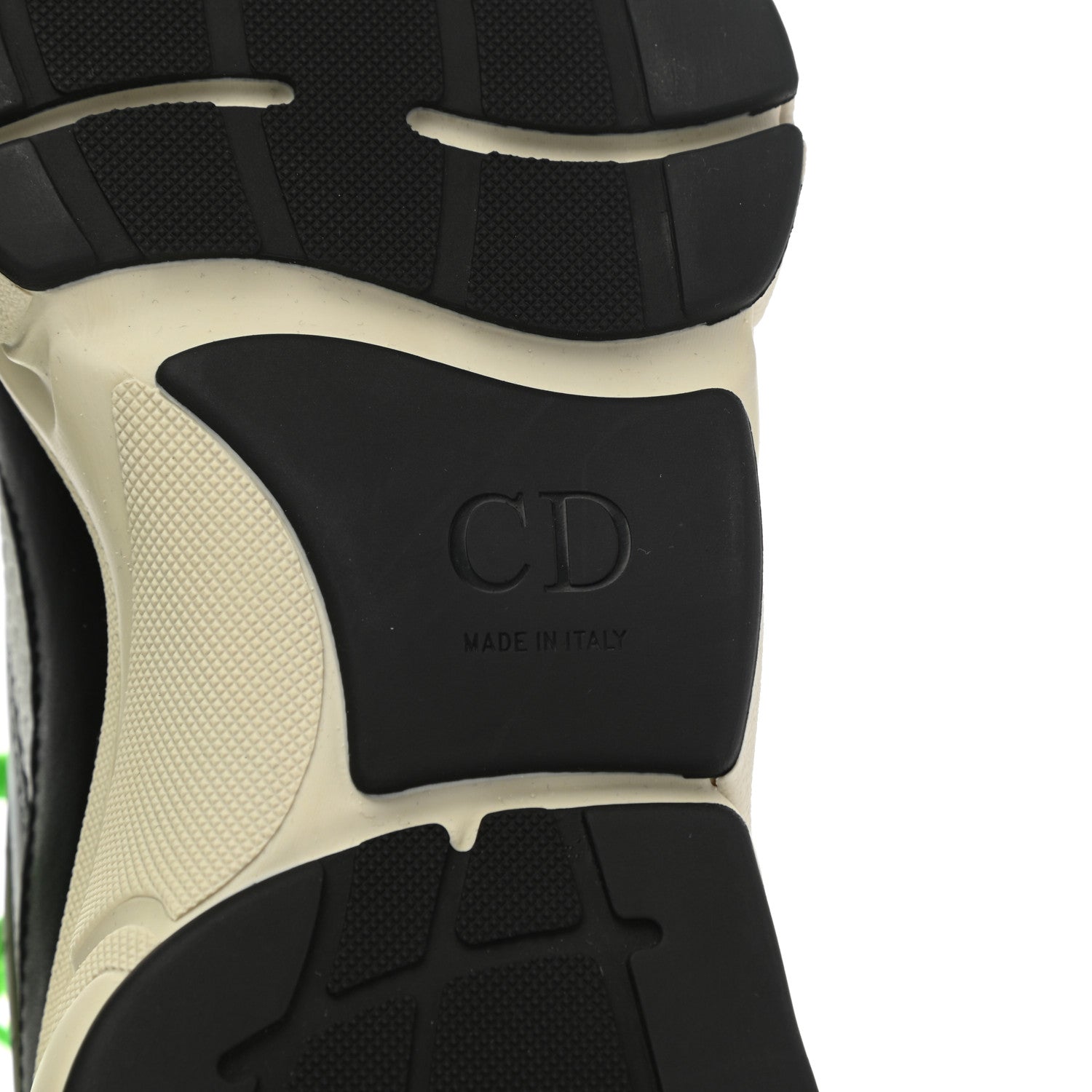 Christian Dior Technical Mesh Calfskin Mens B22 Sneakers 40 Olive Green Black Grey White 6 of 9