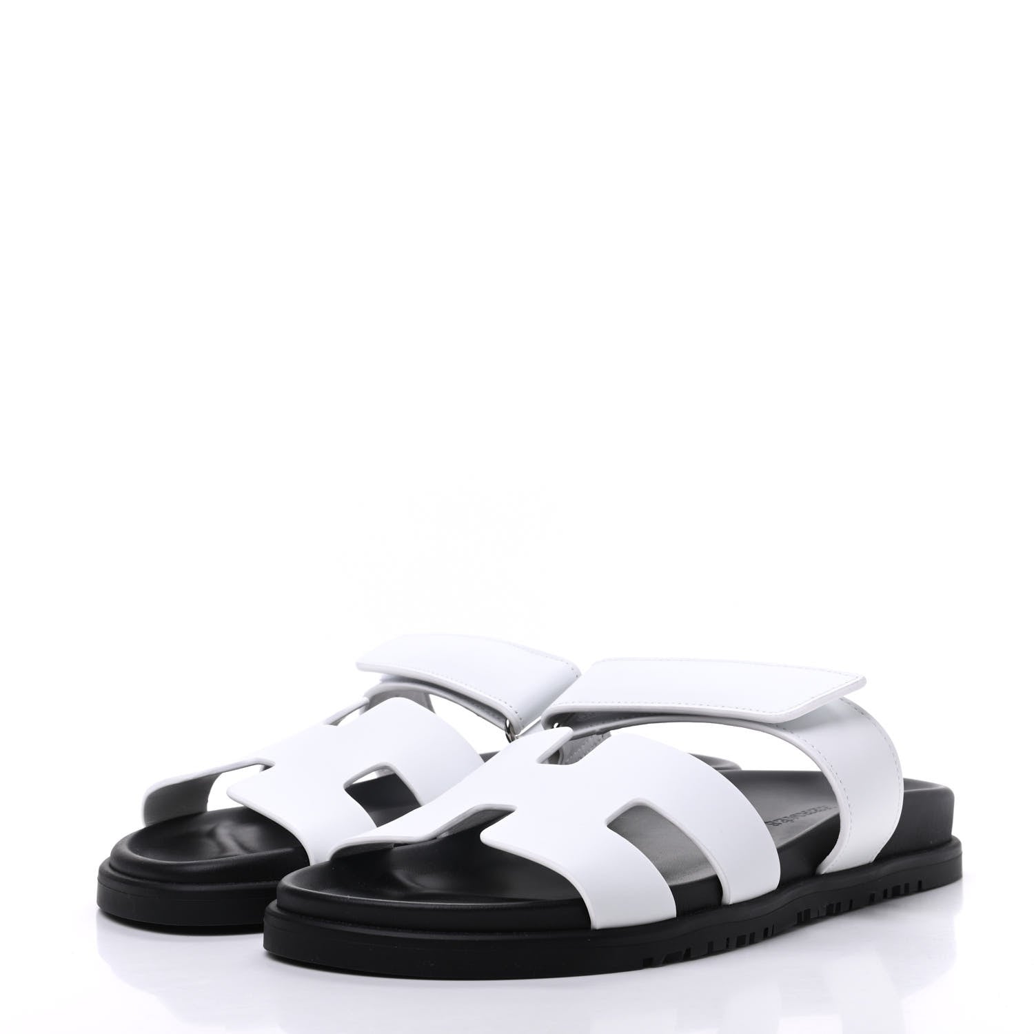 Hermes Calfskin Womens Chypre Sandals 39 White 3 of 9