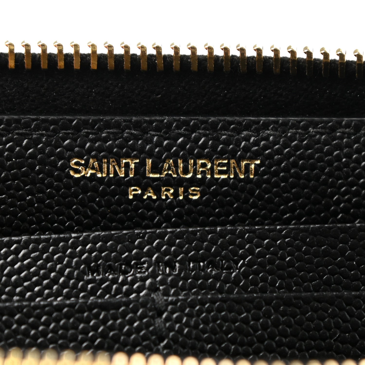 Saint Laurent Grain De Poudre Matelasse Chevron Monogram Zip Around Wallet Black 5 of 6