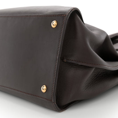 Salvatore Ferragamo Calfskin Gancini Top Handle Satchel Brown 9 of 12