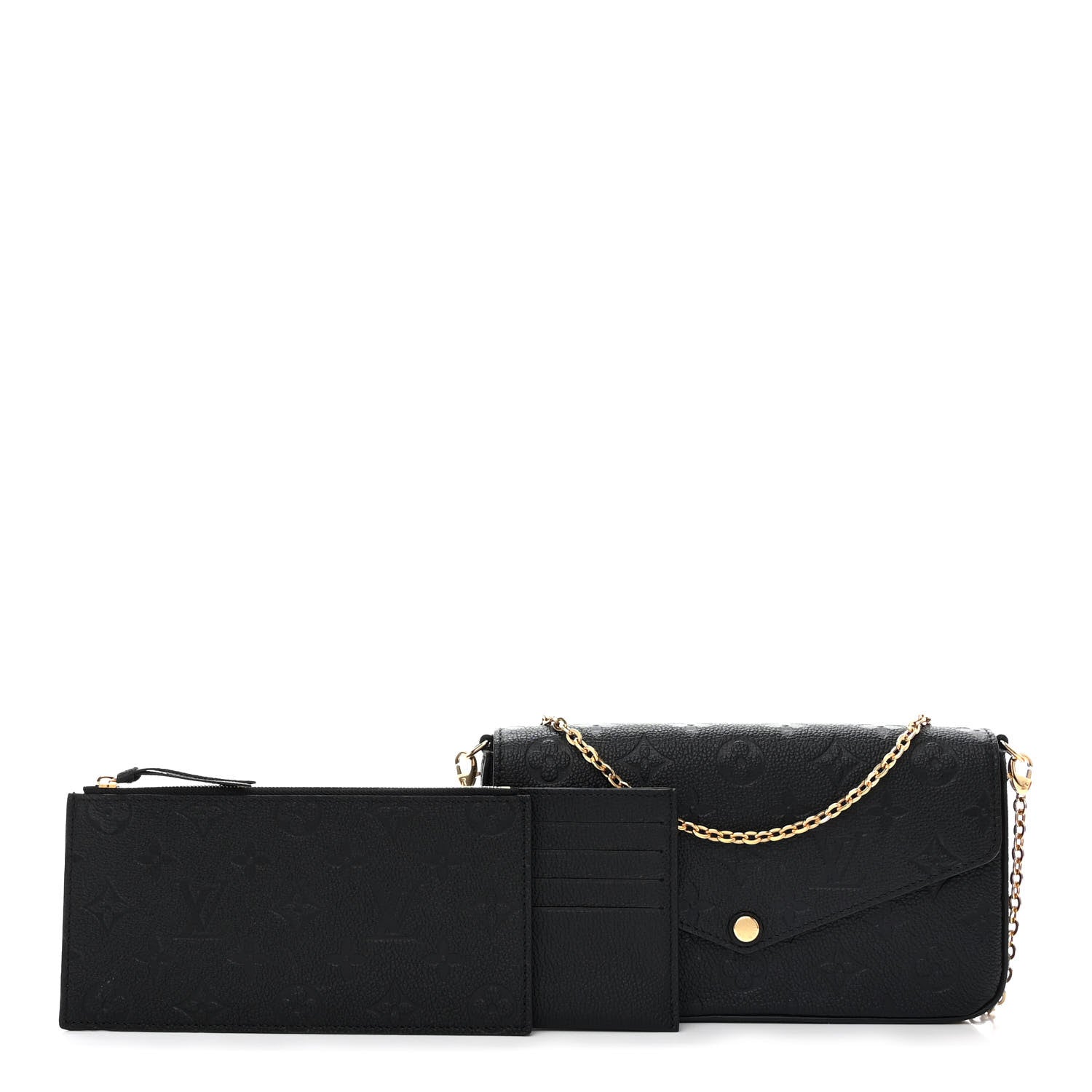 Louis Vuitton Empreinte Pochette Felicie Chain Wallet Black 3 of 14