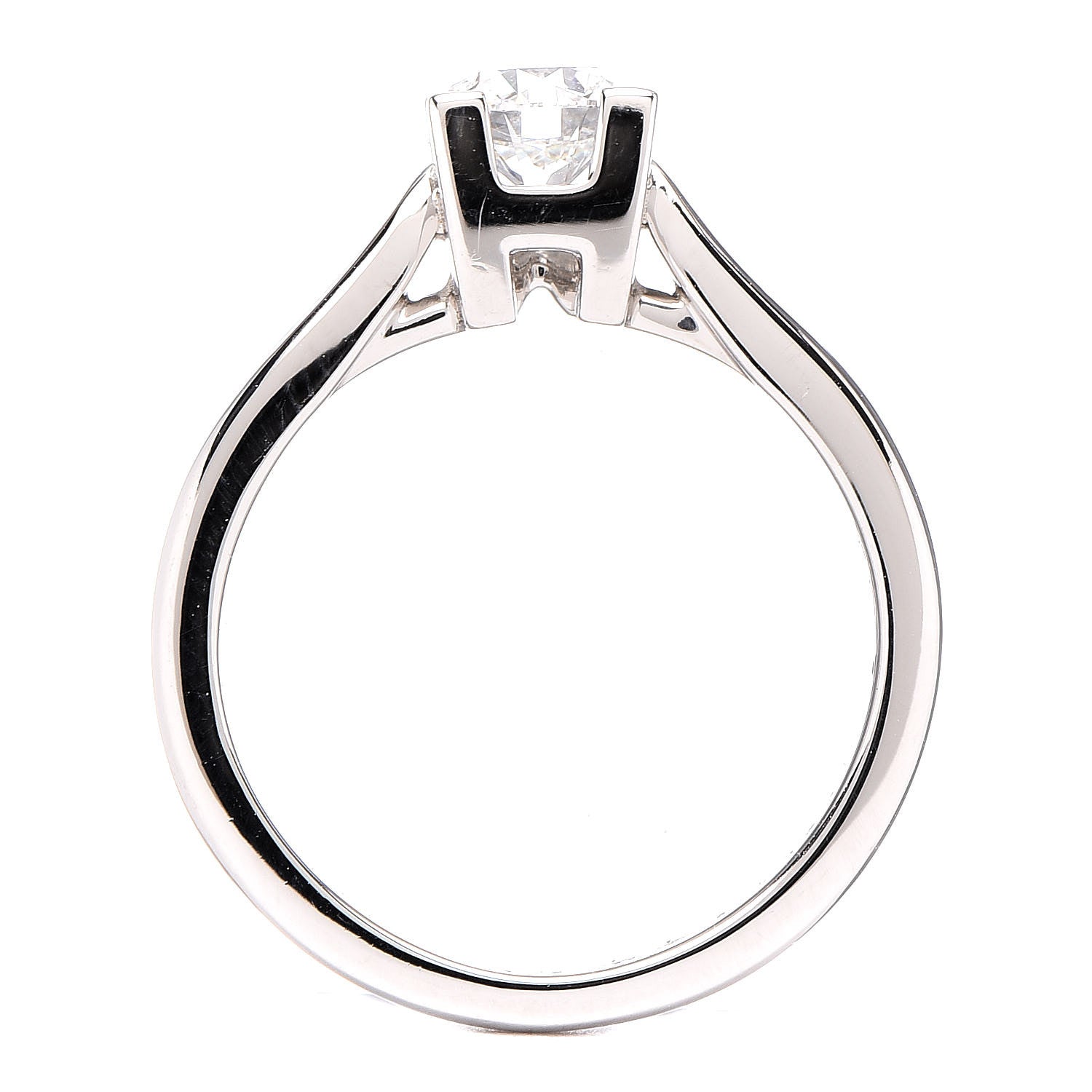 Harry Winston Platinum Diamond .51ct HW Logo Engagement Set Ring 47 4 7 of 8