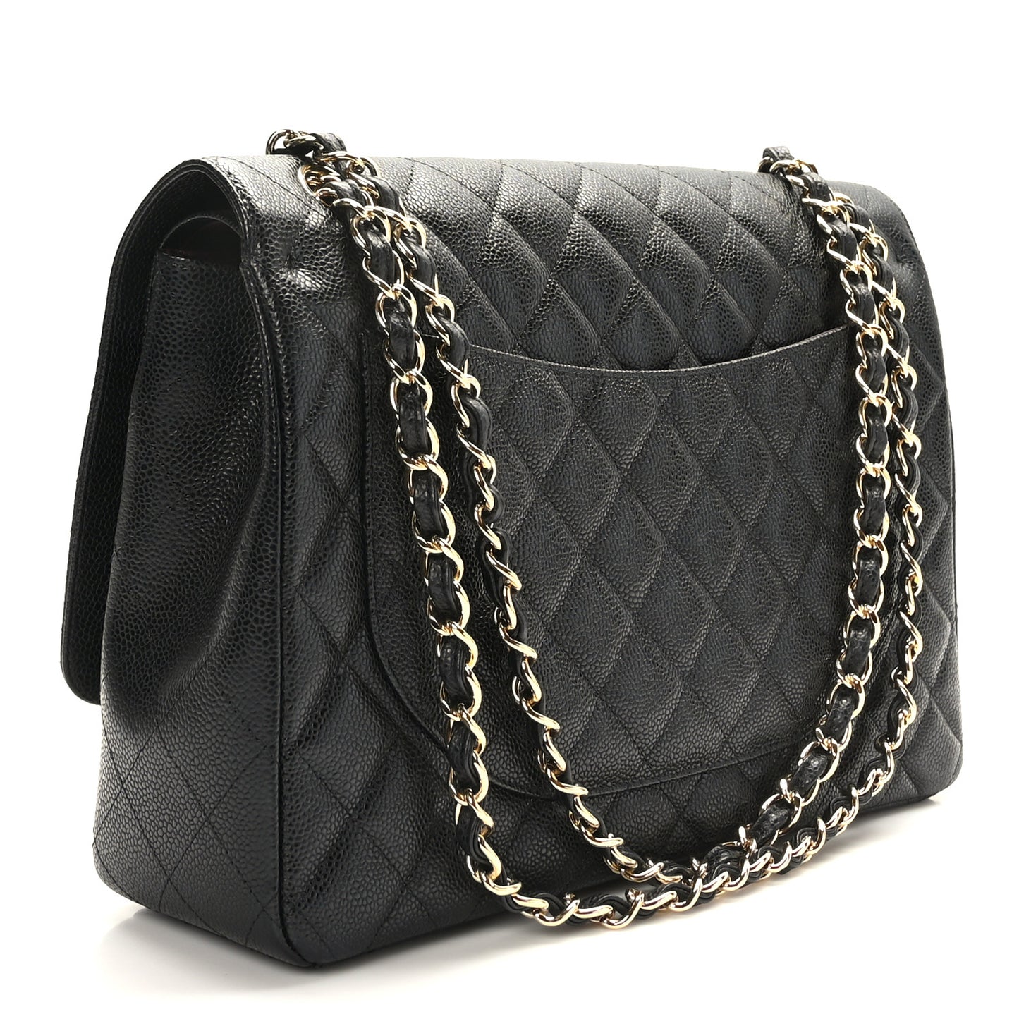 Caviar Quilted Maxi Double Flap Black