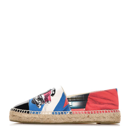 Chanel Fabric Patent CC Espadrilles 37 Multicolor Black 1 of 8