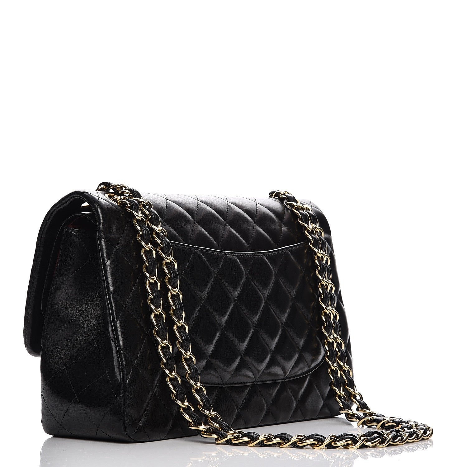 Chanel Lambskin Quilted Jumbo Double Flap Black 3 of 11