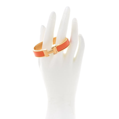 Hermes Enamel Narrow Clic Clac H Bracelet PM Orange 2 of 6