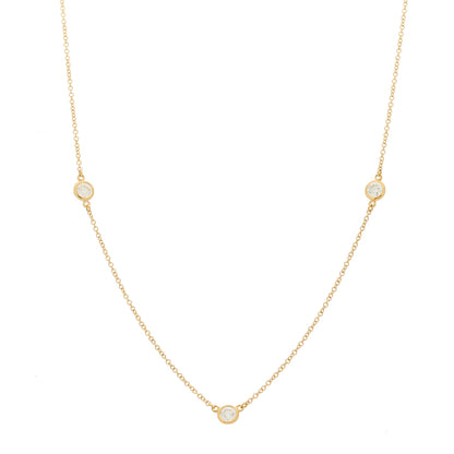 Tiffany 18K Yellow Gold Elsa Peretti Diamonds by the Yard 3 Station Necklace 1 of 5