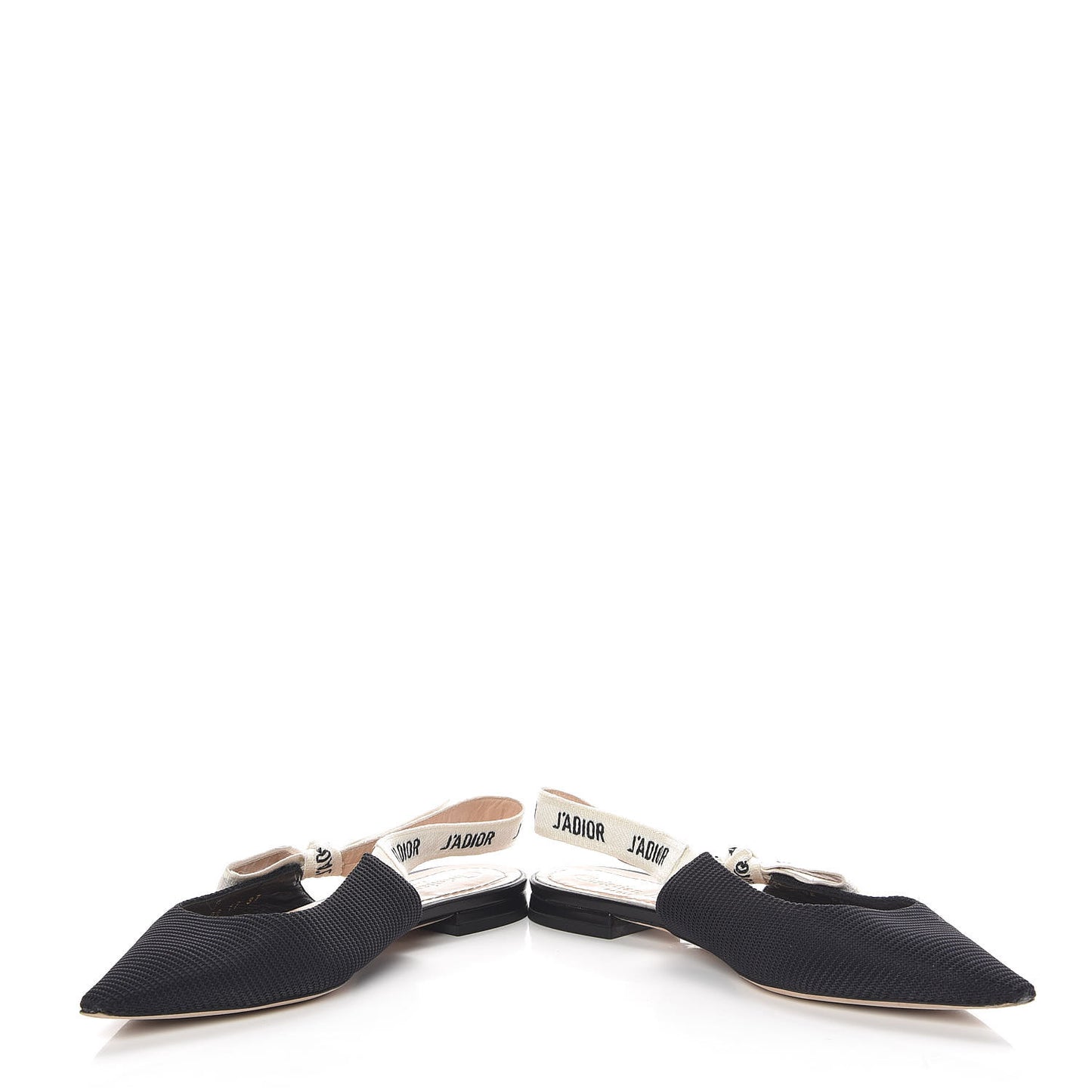 Technical Canvas Ribbon J'Adior Slingback Ballet Flats 37 Black