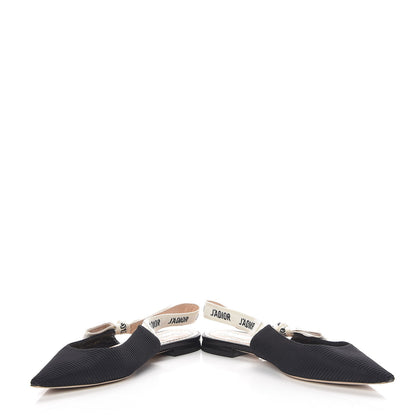 Christian Dior Technical Canvas Ribbon J'Adior Slingback Ballet Flats 37 Black 6 of 13