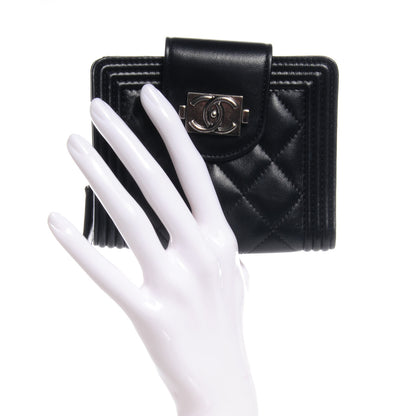 Chanel Lambskin Compact Boy Wallet Black 2 of 7