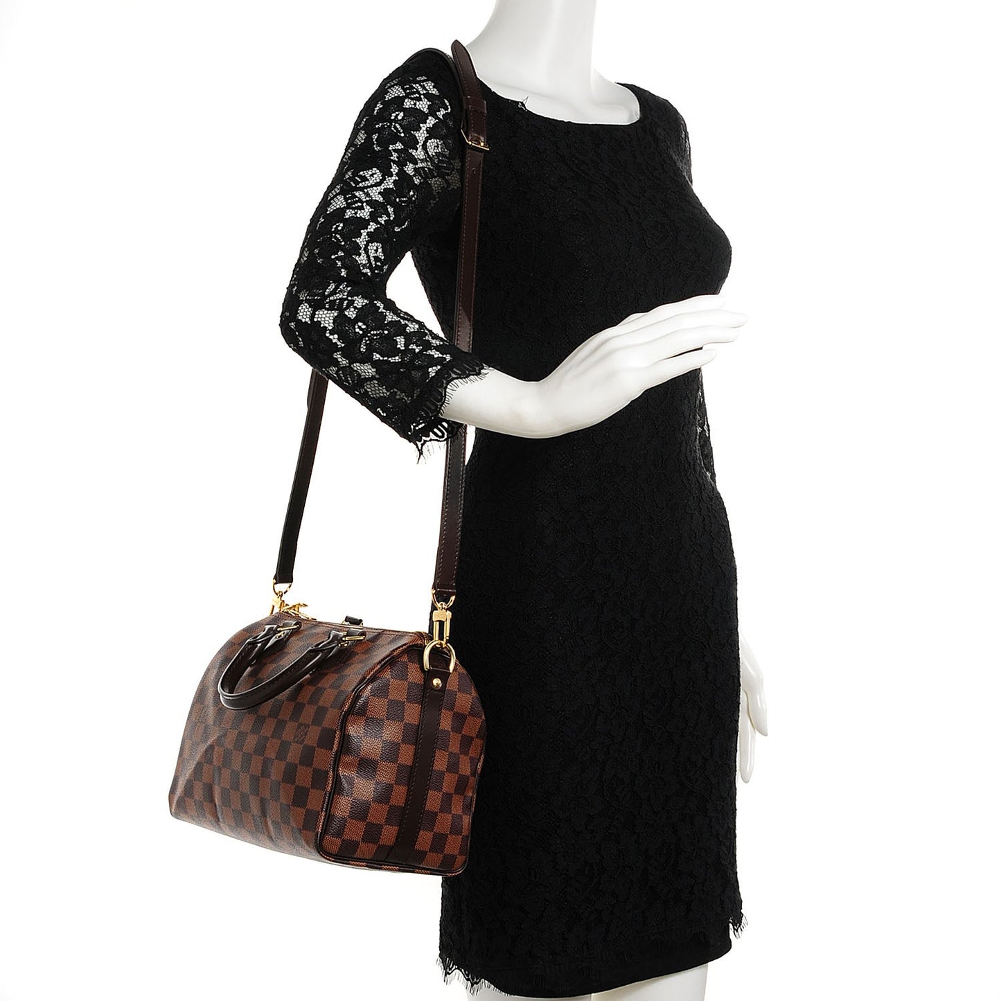 Damier Ebene Speedy Bandouliere 25
