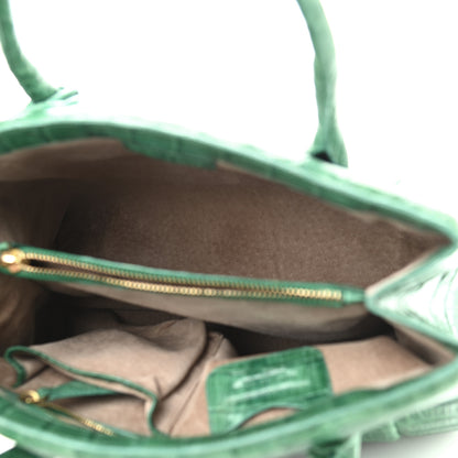 Nancy Gonzalez Crocodile Leaf Tote Green 5 of 13