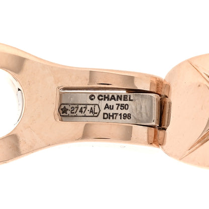 Chanel 18K Beige Gold Diamond Coco Crush Hoop Earrings 4 of 4