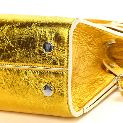 Christian Dior Metallic Calfskin Mini Diorever Flap Gold 10 of 15