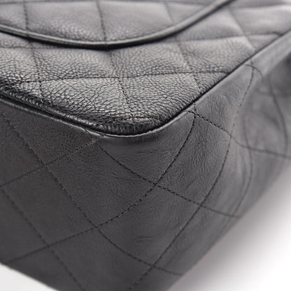 Chanel Crumpled Calfskin Quilted Jumbo Double Flap So Black 15 of 15