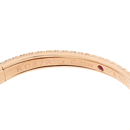 Roberto Coin 18K Rose Gold Diamond Cento Bangle Bracelet 5 of 7