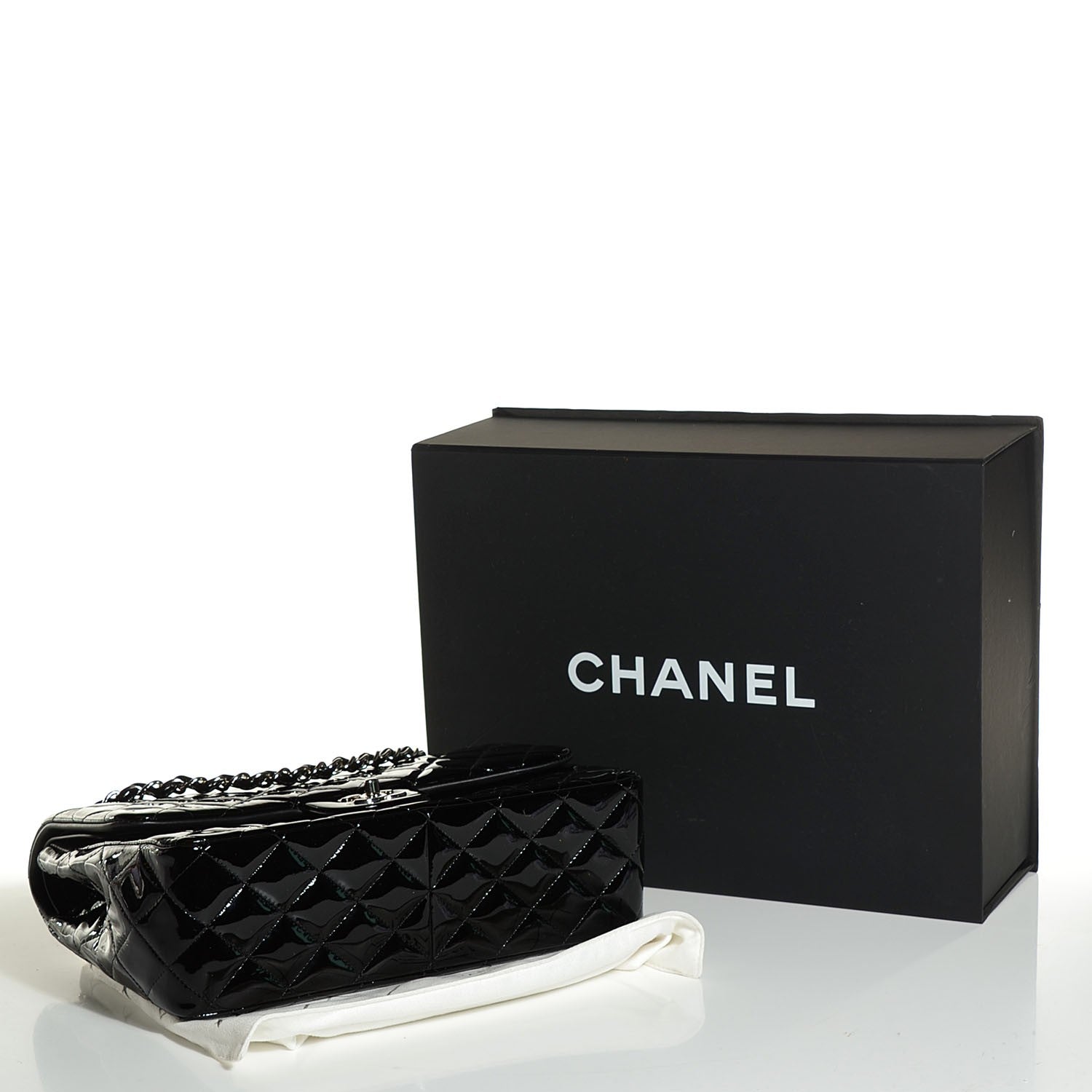 Chanel Patent Quilted Jumbo Double Flap Black 4 of 8