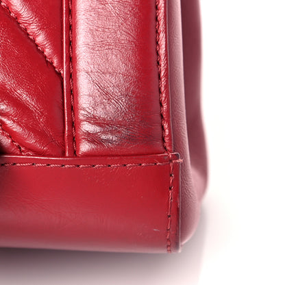 Chanel Aged Calfskin Chevron Quilted Backpack Red 17 of 18