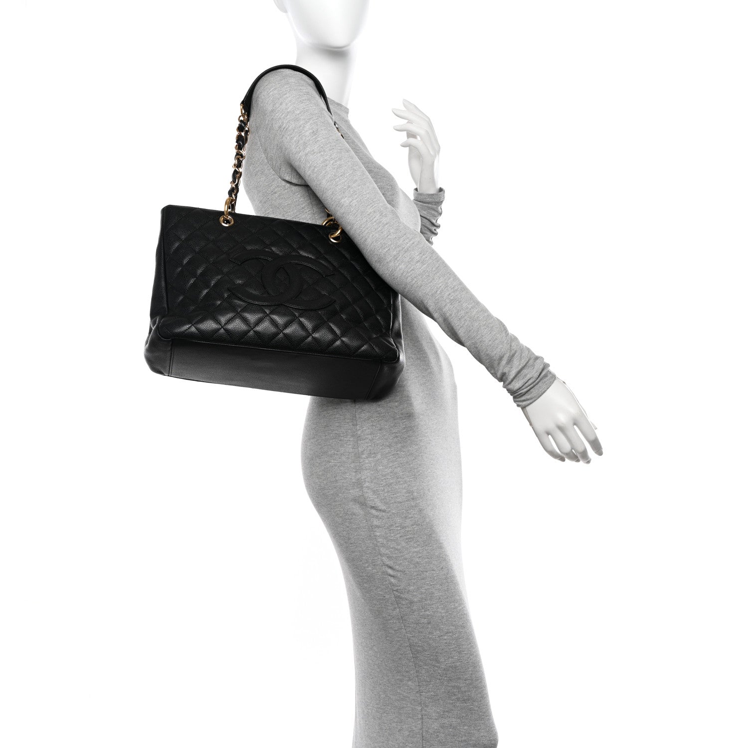 Chanel Caviar Quilted Grand Shopping Tote GST Black 2 of 17